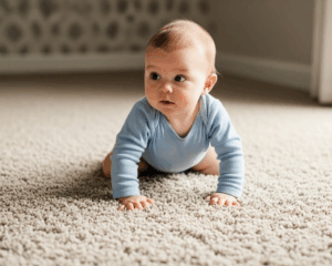 Baby Crawling on Carpet