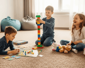 Kids playing on carpet
