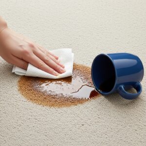 blotting coffee stains